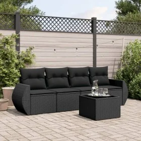 5-piece garden furniture set and black synthetic rattan cushions by , Garden sets - Ref: Foro24-3253422, Price: 326,68 €, Dis...