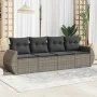 4-teilige Gartensofagarnitur und graue synthetische Rattankissen von , Gartensets - Ref: Foro24-3253417, Preis: 278,01 €, Rab...