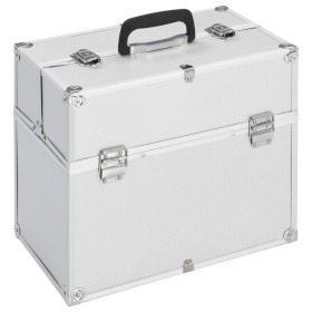 Silberner Kosmetikkoffer aus Aluminium, 38 x 23 x 34 cm von vidaXL, Kulturbeutel - Ref: Foro24-91832, Preis: 65,84 €, Rabatt: %