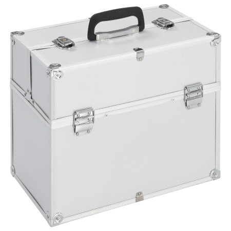 Estuche de maquillaje aluminio plateado 38x23x34 cm de vidaXL, Neceseres - Ref: Foro24-91832, Precio: 68,85 €, Descuento: %