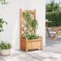 Jardinera con enrejado de madera maciza de abeto marrón de , Maceteros y jardineras - Ref: Foro24-365482, Precio: 60,27 €, De...