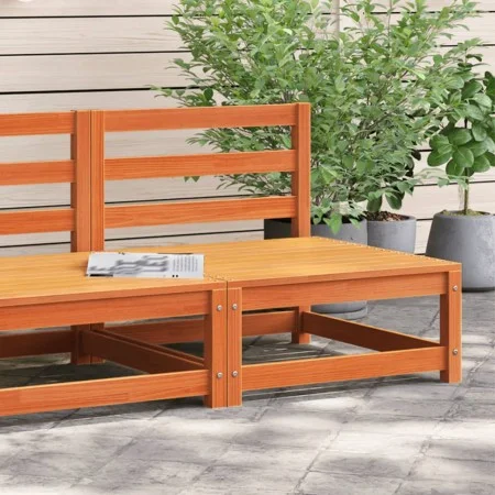 Gartensofa ohne Armlehnen, wachsbraunes Kiefernholz, 70 x 70 x 67 cm von , Modulare Sofas für den Außenbereich - Ref: Foro24-...