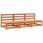 Gartensofas ohne Armlehnen 3 Einheiten braunes Holz 70x70x67 cm von , Modulare Sofas für den Außenbereich - Ref: Foro24-83793...