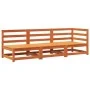 3-Sitzer-Gartensofa aus massivem, wachsbraunem Kiefernholz von , Modulare Sofas für den Außenbereich - Ref: Foro24-837953, Pr...
