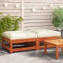 Garden footstool cushions 2 pcs solid wood pine brown wax by , Modular outdoor sofas - Ref: Foro24-838106, Price: 126,86 €, D...