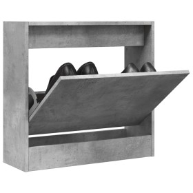 Concrete gray engineered wood shoe rack 60x21x57 cm by , Shoe racks and shoe organizers - Ref: Foro24-839885, Price: 39,46 €,...