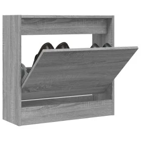 Sonoma gray engineered wood shoe rack 60x21x57 cm by , Shoe racks and shoe organizers - Ref: Foro24-839887, Price: 47,43 €, D...