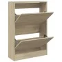 Schuhregal aus Sonoma-Eichenholzwerkstoff, 60 x 21 x 87,5 cm von , Schuhregale und Schuhorganisatoren - Ref: Foro24-839891, P...