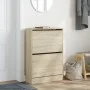 Schuhregal aus Sonoma-Eichenholzwerkstoff, 60 x 21 x 87,5 cm von , Schuhregale und Schuhorganisatoren - Ref: Foro24-839891, P...