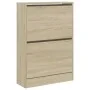 Schuhregal aus Sonoma-Eichenholzwerkstoff, 60 x 21 x 87,5 cm von , Schuhregale und Schuhorganisatoren - Ref: Foro24-839891, P...