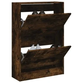 Smoked oak engineered wood shoe rack 60x21x87.5 cm by , Shoe racks and shoe organizers - Ref: Foro24-839893, Price: 66,77 €, ...