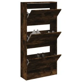 Smoked oak engineered wood shoe rack 60x21x125.5 cm by , Shoe racks and shoe organizers - Ref: Foro24-839900, Price: 90,48 €,...
