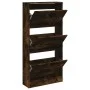 Smoked oak engineered wood shoe rack 60x21x125.5 cm by , Shoe racks and shoe organizers - Ref: Foro24-839900, Price: 90,48 €,...