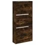 Smoked oak engineered wood shoe rack 60x21x125.5 cm by , Shoe racks and shoe organizers - Ref: Foro24-839900, Price: 90,48 €,...