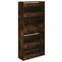 Smoked oak engineered wood shoe rack 60x21x125.5 cm by , Shoe racks and shoe organizers - Ref: Foro24-839900, Price: 90,48 €,...
