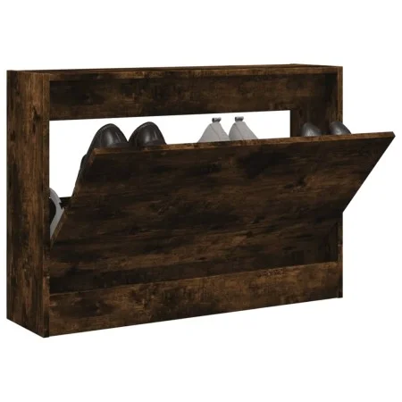Smoked oak engineered wood shoe rack 80x21x57 cm by , Shoe racks and shoe organizers - Ref: Foro24-839914, Price: 56,86 €, Di...