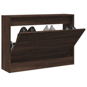 Zapatero de madera de ingeniería marrón roble 80x21x57 cm