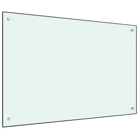Protección salpicaduras cocina vidrio templado blanco 90x60 cm