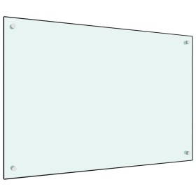 Protección salpicaduras cocina vidrio templado blanco 90x60 cm