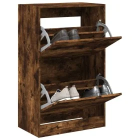 Smoked oak engineered wood shoe rack 60x34x96.5 cm by , Shoe racks and shoe organizers - Ref: Foro24-839949, Price: 89,75 €, ...
