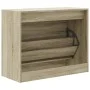 Zapatero de madera de ingeniería roble Sonoma 80x34x63 cm de , Zapateros y organizadores de calzado - Ref: Foro24-839961, Pre...