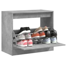 Concrete gray engineered wood shoe rack 80x42x69 cm by , Shoe racks and shoe organizers - Ref: Foro24-840004, Price: 66,59 €,...
