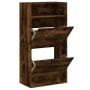Smoked oak engineered wood shoe rack 60x34x116 cm by , Shoe racks and shoe organizers - Ref: Foro24-840019, Price: 95,48 €, D...