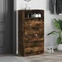 Smoked oak engineered wood shoe rack 60x34x116 cm by , Shoe racks and shoe organizers - Ref: Foro24-840019, Price: 95,48 €, D...