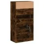 Smoked oak engineered wood shoe rack 60x34x116 cm by , Shoe racks and shoe organizers - Ref: Foro24-840019, Price: 95,48 €, D...