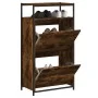 Smoked oak engineered wood shoe rack 60x34x112 cm by , Shoe racks and shoe organizers - Ref: Foro24-840031, Price: 91,89 €, D...
