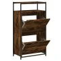 Smoked oak engineered wood shoe rack 60x34x112 cm by , Shoe racks and shoe organizers - Ref: Foro24-840031, Price: 91,89 €, D...