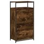 Smoked oak engineered wood shoe rack 60x34x112 cm by , Shoe racks and shoe organizers - Ref: Foro24-840031, Price: 91,89 €, D...