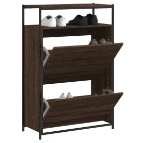 Brown oak engineered wood shoe rack 75x34x112 cm by , Shoe racks and shoe organizers - Ref: Foro24-840038, Price: 85,75 €, Di...
