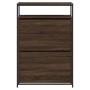 Zapatero de madera de ingeniería roble marrón 75x34x112 cm de , Zapateros y organizadores de calzado - Ref: Foro24-840038, Pr...