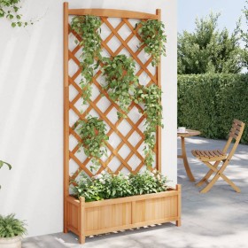 Planter with solid brown spruce wood trellis by , Pots and planters - Ref: Foro24-365491, Price: 157,00 €, Discount: %