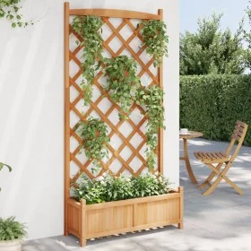Planter with solid brown spruce wood trellis by , Pots and planters - Ref: Foro24-365491, Price: 160,77 €, Discount: %