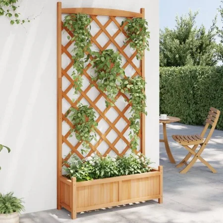 Pflanzgefäß mit Spalier aus massivem braunem Tannenholz von , Töpfe und Pflanzgefäße - Ref: Foro24-365491, Preis: 160,77 €, R...
