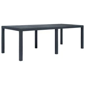 Gray rattan look plastic garden table 220x90x72 cm by vidaXL, Garden tables - Ref: Foro24-45608, Price: 179,56 €, Discount: %