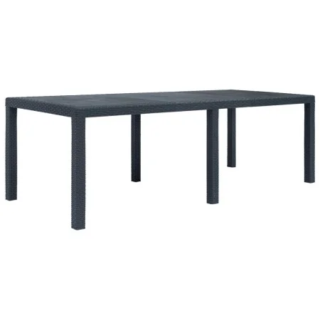 Gray rattan look plastic garden table 220x90x72 cm by vidaXL, Garden tables - Ref: Foro24-45608, Price: 193,65 €, Discount: %
