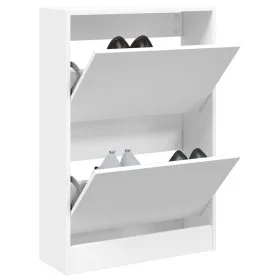 White engineered wood shoe rack 60x21x87.5 cm by , Shoe racks and shoe organizers - Ref: Foro24-839889, Price: 84,98 €, Disco...