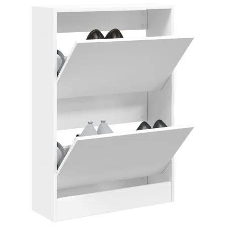 White engineered wood shoe rack 60x21x87.5 cm by , Shoe racks and shoe organizers - Ref: Foro24-839889, Price: 84,98 €, Disco...