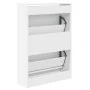 White engineered wood shoe rack 60x21x87.5 cm by , Shoe racks and shoe organizers - Ref: Foro24-839889, Price: 84,98 €, Disco...