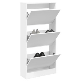 White engineered wood shoe rack 60x21x125.5 cm by , Shoe racks and shoe organizers - Ref: Foro24-839896, Price: 97,08 €, Disc...