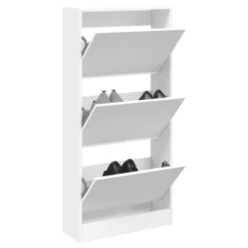 White engineered wood shoe rack 60x21x125.5 cm by , Shoe racks and shoe organizers - Ref: Foro24-839896, Price: 95,64 €, Disc...