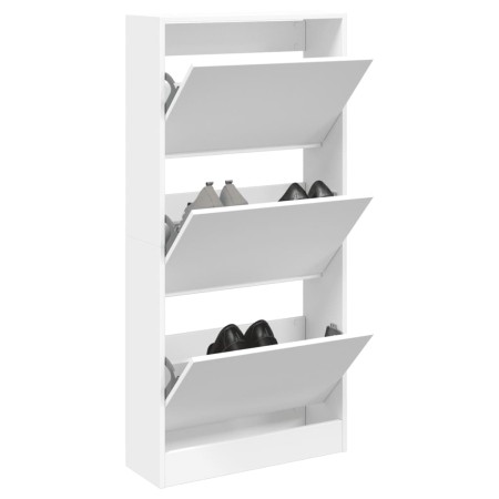 Weißes Holzwerkstoff Zapatero 60x21x125,5 cm von , Schuhregale und Schuhorganisatoren - Ref: Foro24-839896, Preis: 97,08 €, R...
