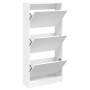 White engineered wood shoe rack 60x21x125.5 cm by , Shoe racks and shoe organizers - Ref: Foro24-839896, Price: 97,08 €, Disc...