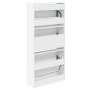 White engineered wood shoe rack 60x21x125.5 cm by , Shoe racks and shoe organizers - Ref: Foro24-839896, Price: 97,08 €, Disc...