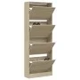 Zapatero de madera de ingeniería roble Sonoma 60x21x163,5 cm de , Zapateros y organizadores de calzado - Ref: Foro24-839905, ...