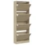 Zapatero de madera de ingeniería roble Sonoma 60x21x163,5 cm de , Zapateros y organizadores de calzado - Ref: Foro24-839905, ...