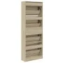 Zapatero de madera de ingeniería roble Sonoma 60x21x163,5 cm de , Zapateros y organizadores de calzado - Ref: Foro24-839905, ...